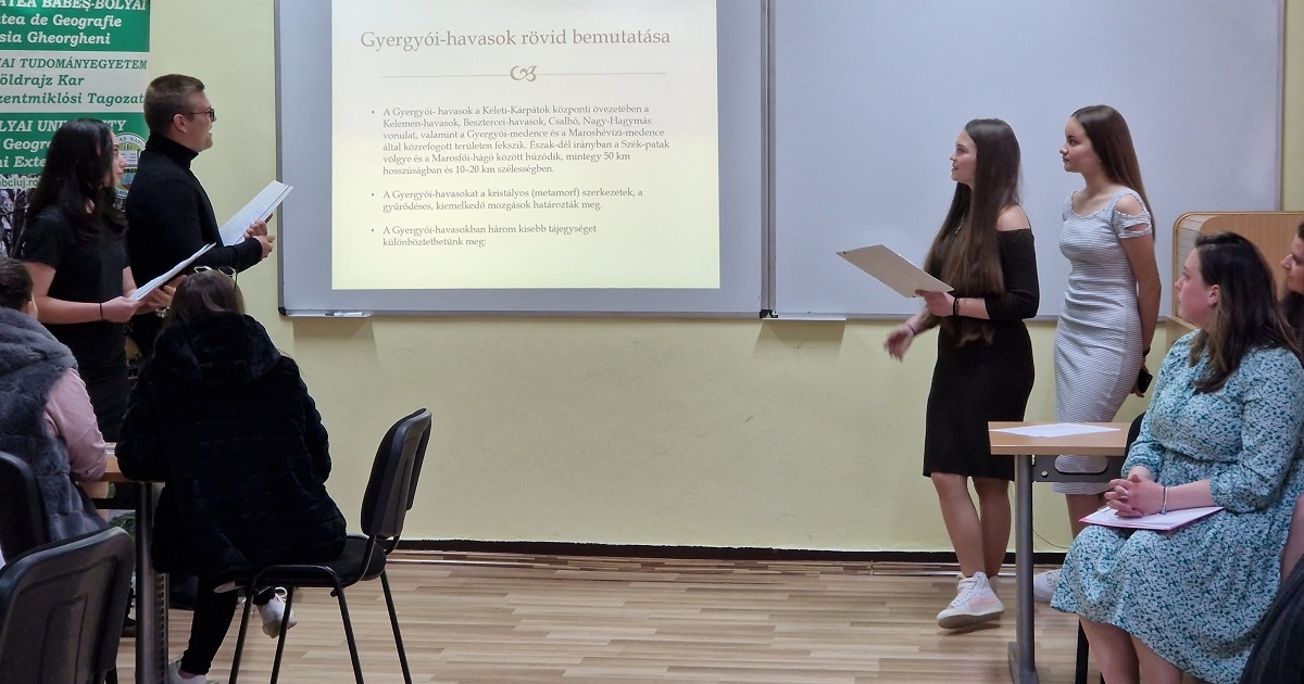 Turizmusföldrajz-versenyt tartott középiskolásoknak a BBTE gyergyószentmiklósi tagozata